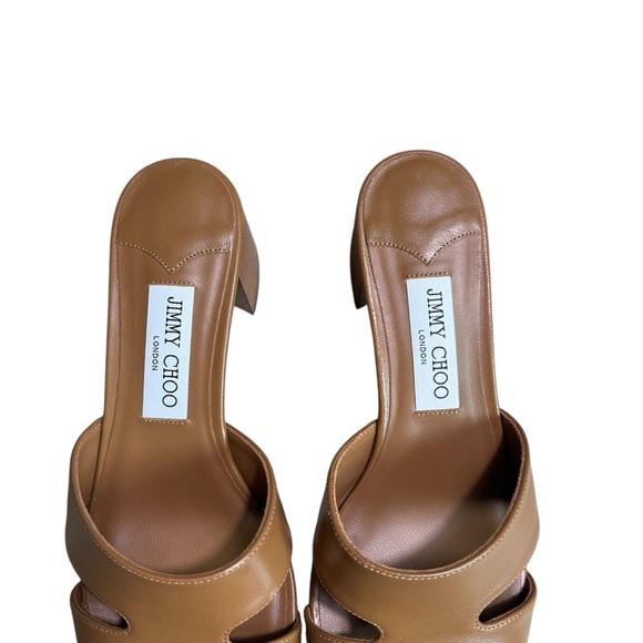 Jimmy Choo - NIB Ellison 45mm Leather Mules Sandals Sz 38 1/2 - Picture 4 of 11